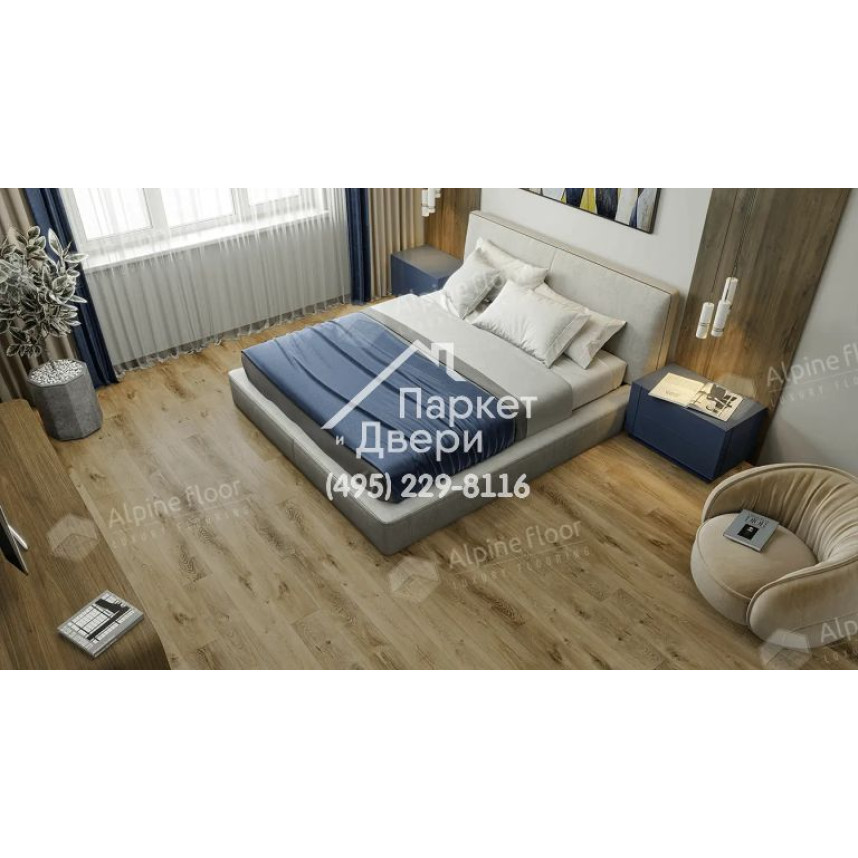 LVT ламинат Alpine Floor Дуб Натуральный Отбеленный ECO 23-3, 1227x187x5-1