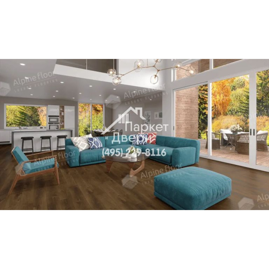 LVT ламинат Alpine Floor Дуб Натуральный Изысканный ECO 23-4, 1227x187x5