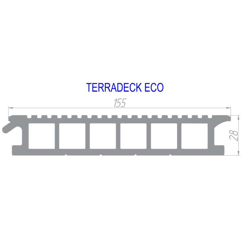 Террасная доска TerraDeck ECO коричневый, 3000,4000,5000,6000x155x28-2