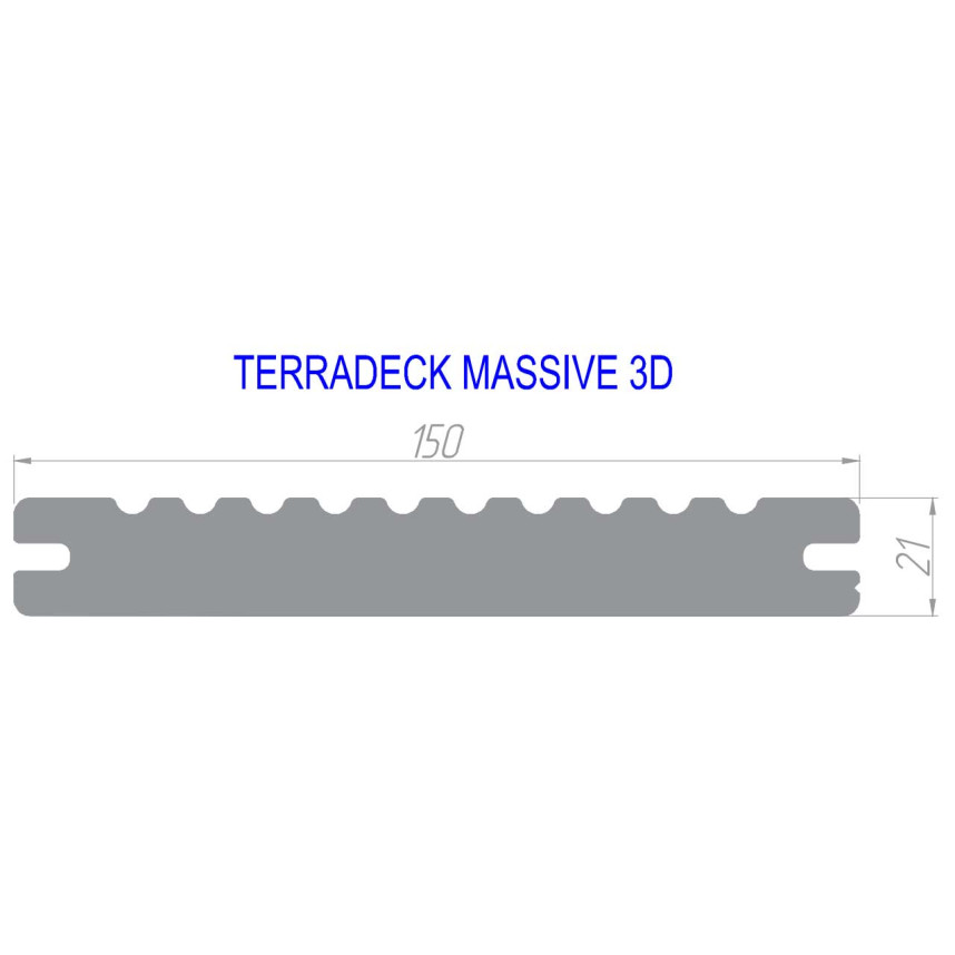 Террасная доска TerraDeck Massive 3.0 коричневый, 3000,4000x150x21-1