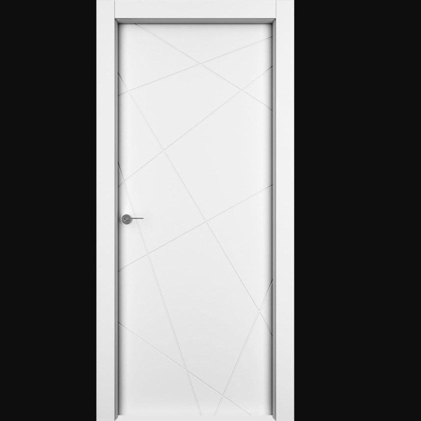 Дверь Межкомнатная ОФРАМ современные формы Гео белая эмаль-1