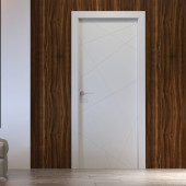 Дверь Межкомнатная ОФРАМ современные формы Гео белая эмаль
