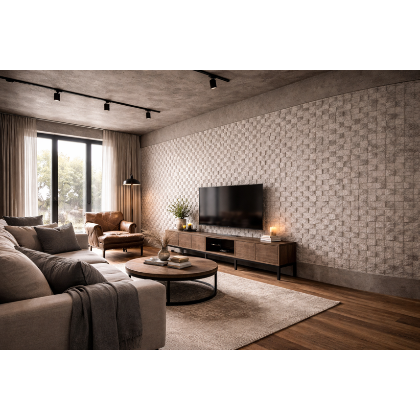 Гибкая керамика Alpine Walls Белая мозаика TESSERA BIANCA, MTR-002PW, 590*1200*7