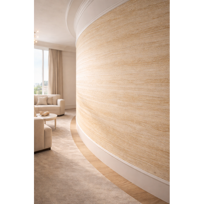 Гибкая керамика Alpine Walls Кремовый травертин TRAVERTINO CREMA, MTR-013PW, 600*1200*4-1