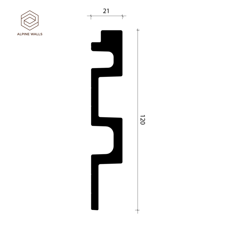 Стеновая панель Alpine Walls LineArt ECO7401W, 120*21*2900-5