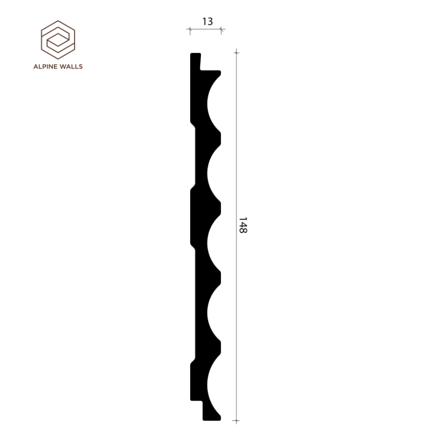 Стеновая панель Alpine Walls LineArt ECO7701W, 148*`13*2900-5