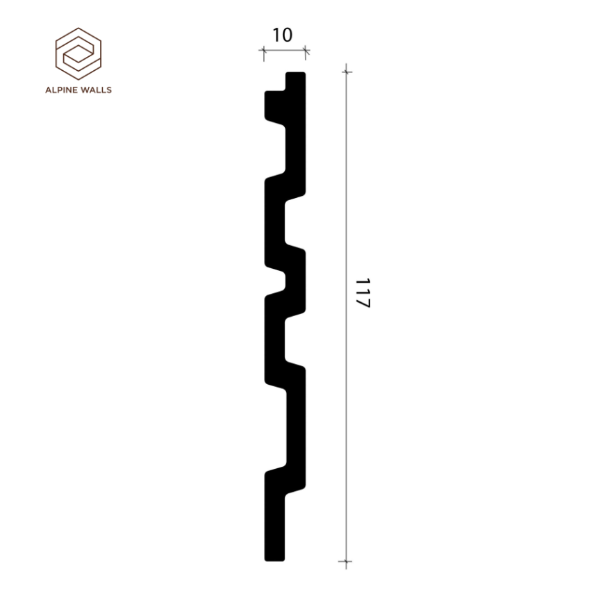 Стеновая панель Alpine Walls LineArt ECO4741W, 117*10*2900-5