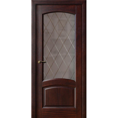 Дверь Rona ( со стеклом) VIVA Premium / Красное дерево /