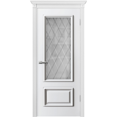 Дверь Дуэт (со стеклом) VIVA Versal / Эмаль белая /