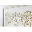 Дверь Трио Корона (со стеклом) VIVA Versal / Эмаль белая, патина белое золото /