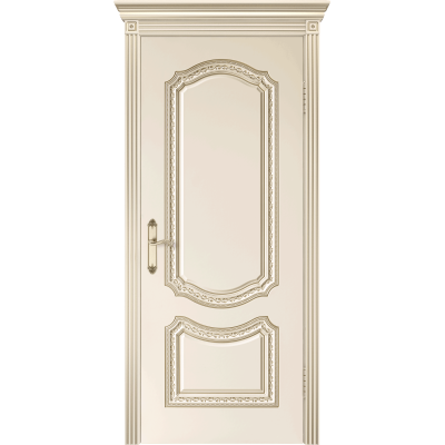 Дверь Сюита (со стеклом) VIVA Versal / Эмаль шампань, патина белое золото /