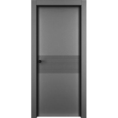 Дверь Межкомнатная ОФРАМ современные формы Лайн черная