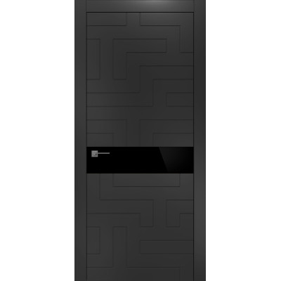Дверь Межкомнатная ОФРАМ современные формы Лабиринт черная