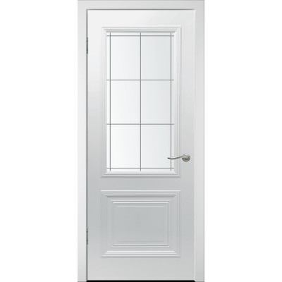 Дверь межкомнатная WanMark Симпл-6  ПО белая эмаль, ваниль