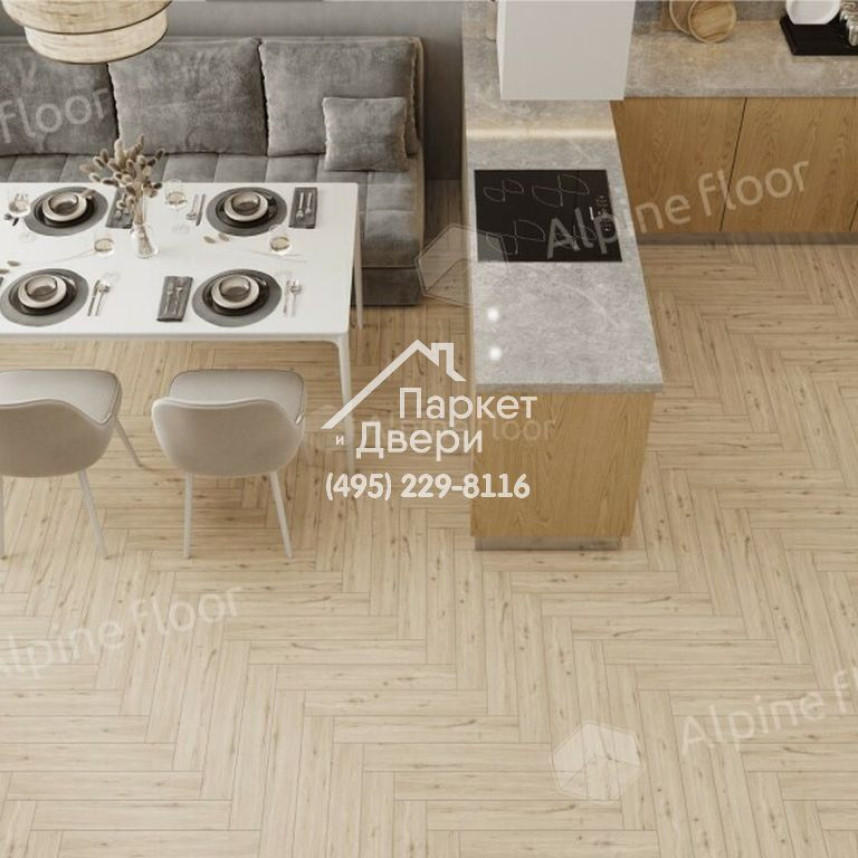 Ламинат Alpine Floor Herringbone 8 Pro Дуб Лион LF102-1 606x101x8 мм