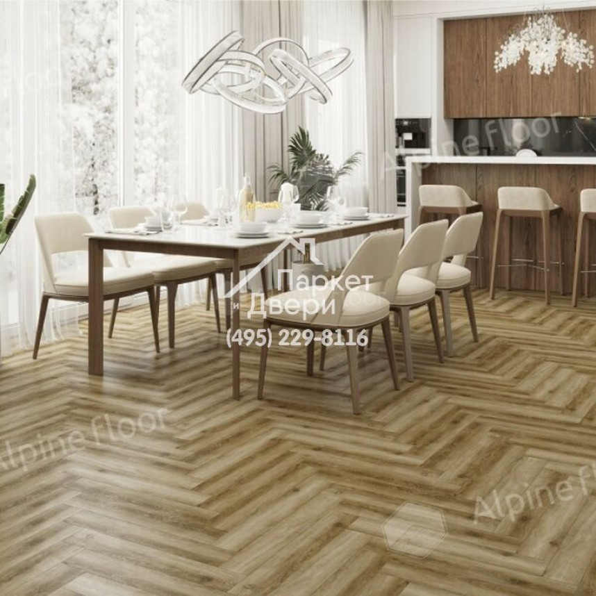 Ламинат Alpine Floor Herringbone 8 Pro Дуб Марсель LF102-9 606x101x8 мм-1