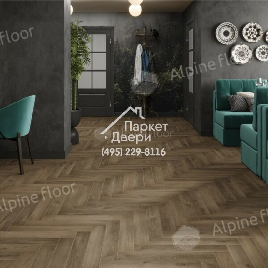 Ламинат Alpine Floor Herringbone 8 Pro Дуб Анжу LF102-11 606x101x8 мм