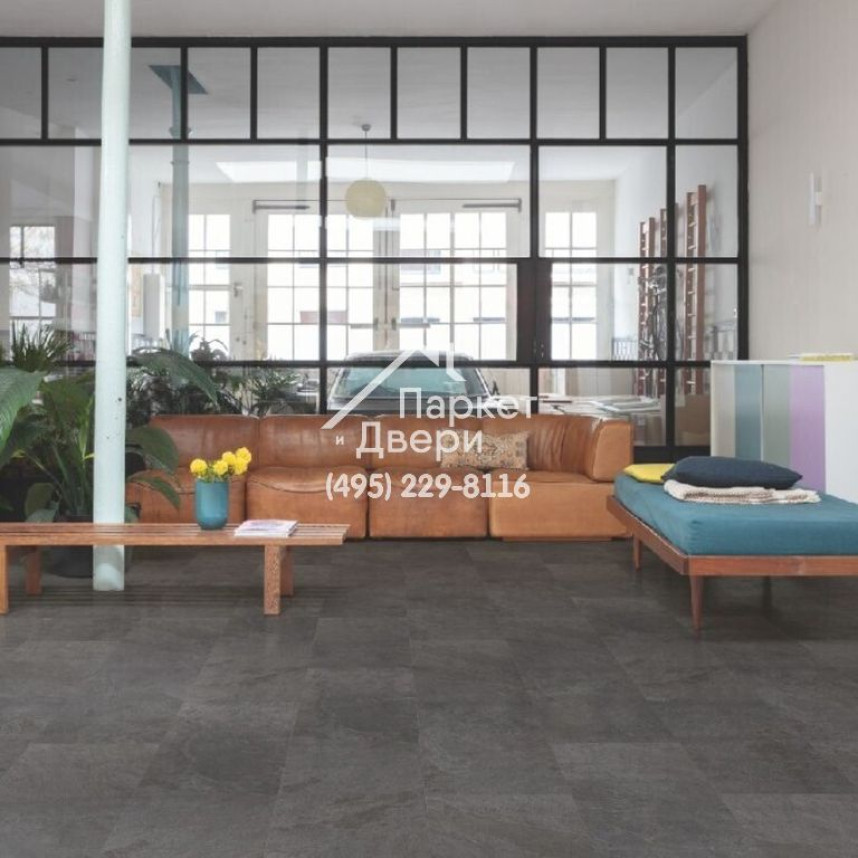 Виниловый пол Quick-Step Alpha Vinyl ORO base Сланец черный AVSTT40035 610x303x4-4