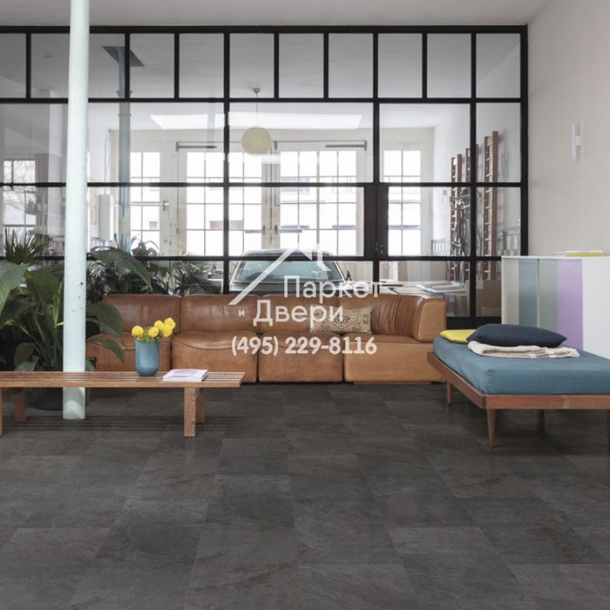 Виниловый пол Quick-Step QS Alpha Vinyl ORO AVSTU 40035 Сланец чёрный 610x303x5-4