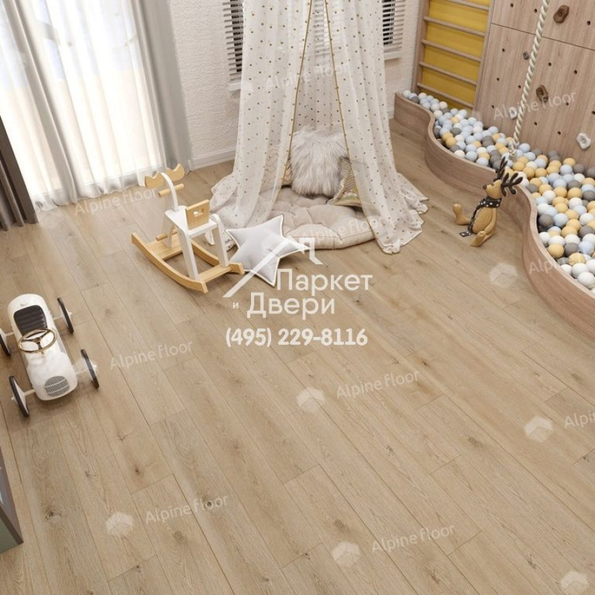 Виниловые полы Alpine Floor EASY LINE LVT ДУБ МИНДАЛЬНЫЙ ECO 3-27 1219х184х3-3