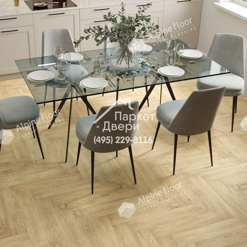 Виниловые полы Alpine Floor PARQUET LVT ДУБ ВАНИЛЬ СЕЛЕКТ ЕСО 16-3 590х118х2.5-3