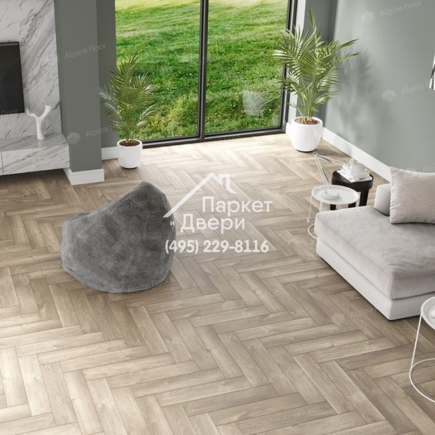 Виниловые полы Alpine Floor PARQUET LVT ДУБ НАТУРАЛЬНЫЙ ОТБЕЛЕННЫЙ ЕСО 16-5 590х118х2.5-3