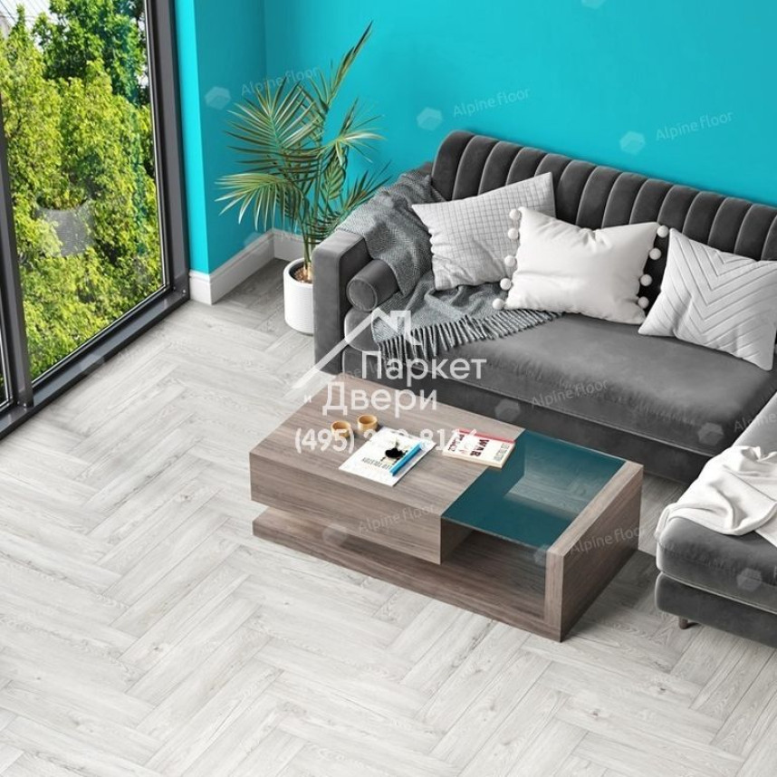 Виниловые полы Alpine Floor PARQUET LVT ДУБ СНЕЖНЫЙ ЕСО 16-11 590х118х2.5-3