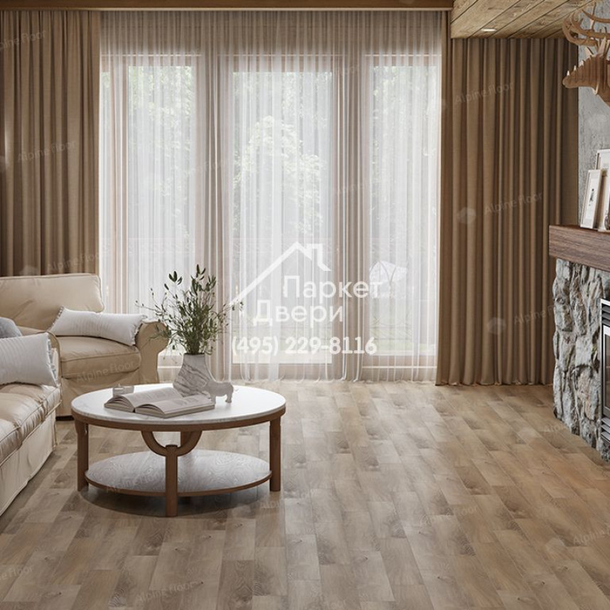 Виниловые полы Alpine Floor PARQUET LVT ДУБ САНИСТРА ЕСО 16-17 590х118х2.5-3