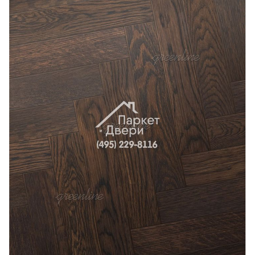Английская ёлка Greenline Альт / Ultima 832 Дуб Эбони 600x110x15
