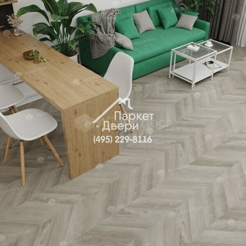 Виниловые полы Alpine Floor CHEVRON ALPINE ДУБ ФАНТАЗИЯ ECO 18-1 МС 600х127х5