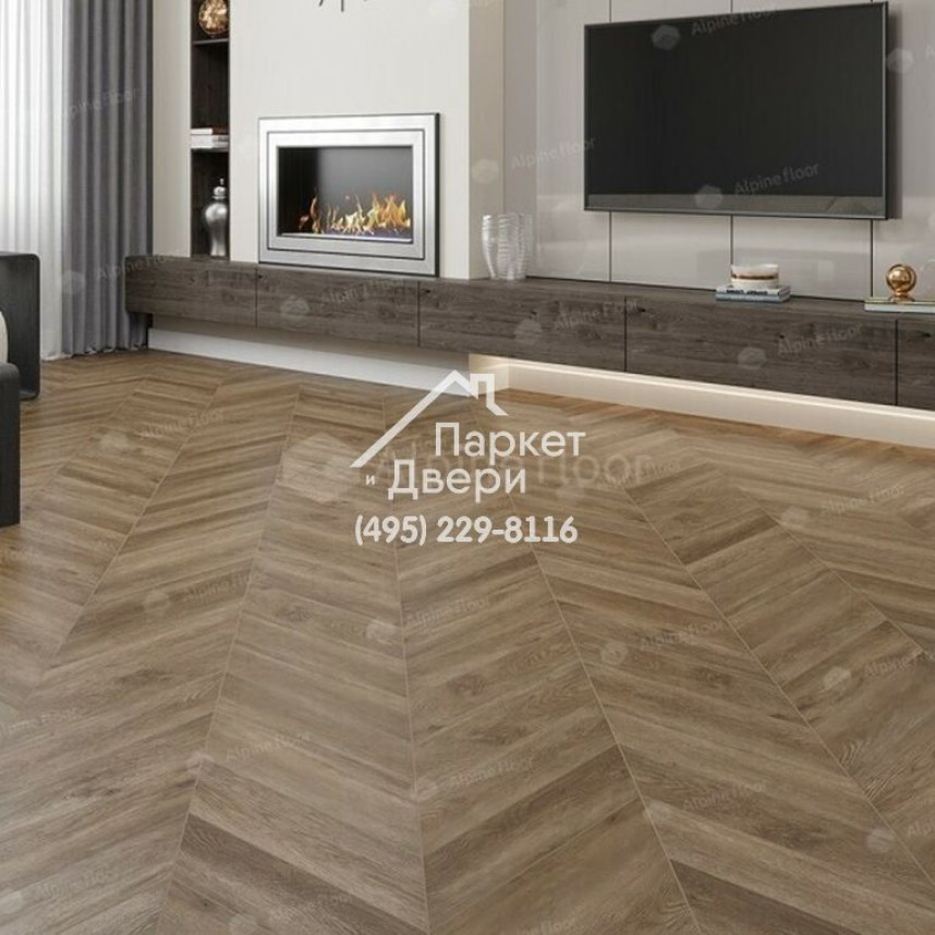 Виниловые полы Alpine Floor CHEVRON ALPINE Макадамия ECO 18-5 600х127х5