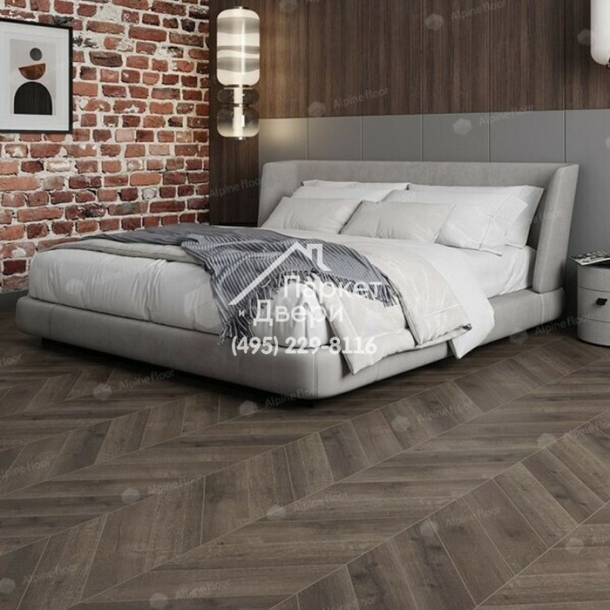 Виниловые полы Alpine Floor CHEVRON ALPINE Дуб Антарес ECO 18-9 600х127х5