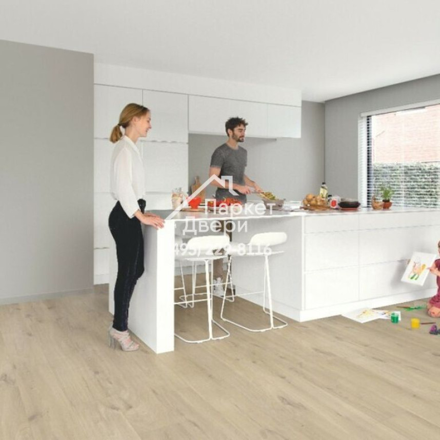 Виниловый пол Quick-Step Alpha Vinyl Medium Planks Дуб хлопковый бежевый AVMP40103 1494x209x5.0-1