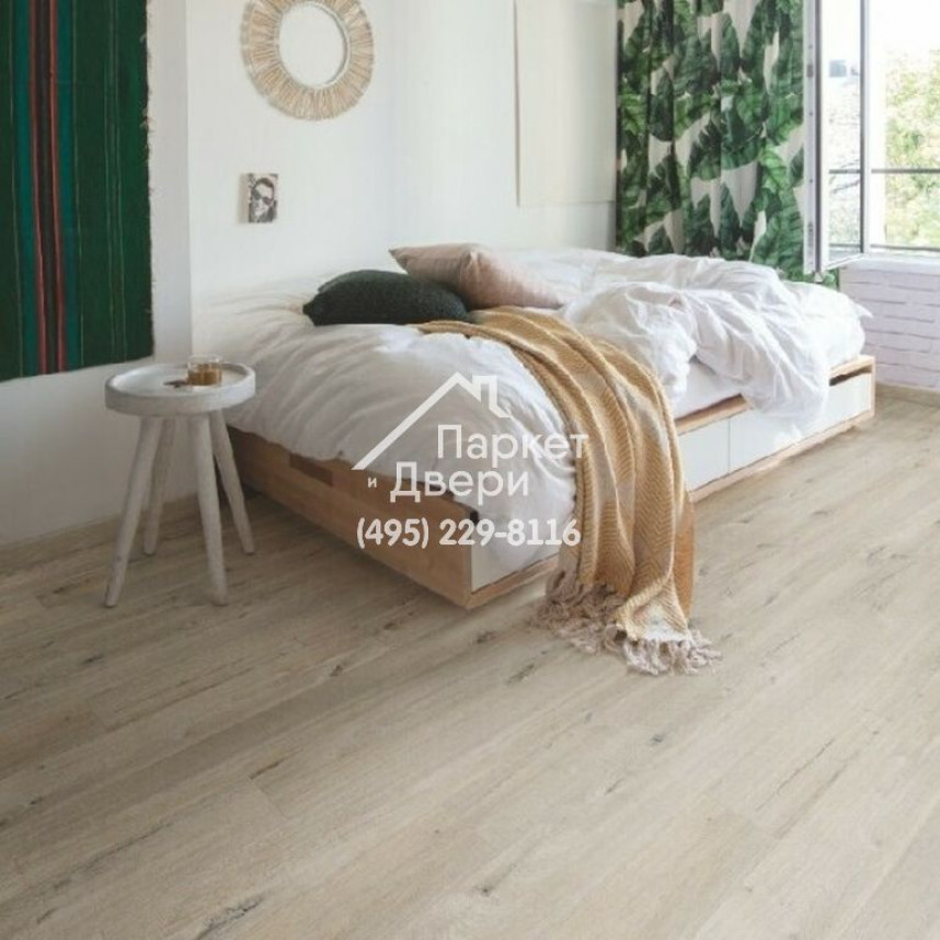 Виниловый пол Quick-Step Alpha Vinyl Medium Planks Дуб хлопковый белый AVMP40200 1494x209x5.0-1