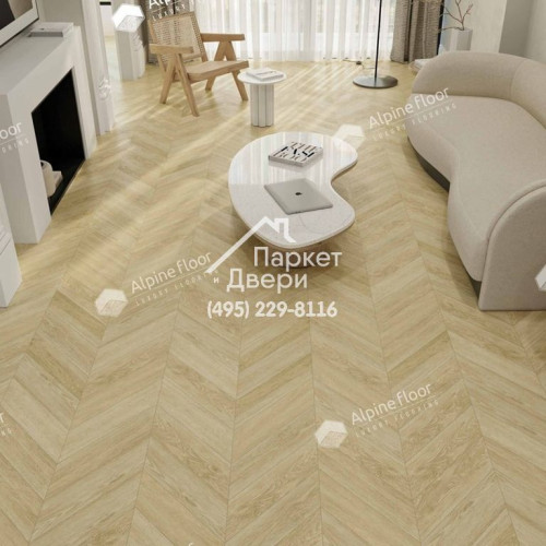 Виниловые полы Alpine Floor CHEVRON ALPINE LVT ДУБ Ваниль Селект ECO 20-2 555х127х2.5