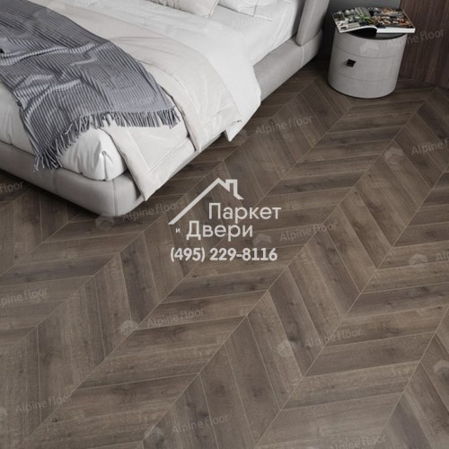 Виниловые полы Alpine Floor CHEVRON ALPINE LVTДуб Антарес ECO 20-9 555х127х2.5