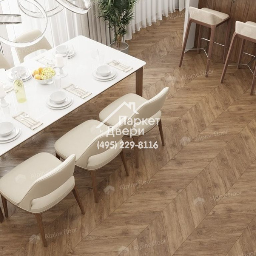 Виниловые полы Alpine Floor CHEVRON ALPINE LVT Гевуина ECO 20-10 555х127х2.5