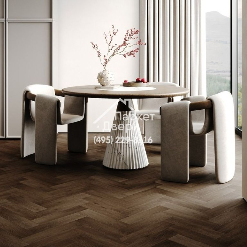 Кварцевый ламинат Fargo Herringbone Дуб Шварцвальд 44-7009-24, 400х100х4,5-3