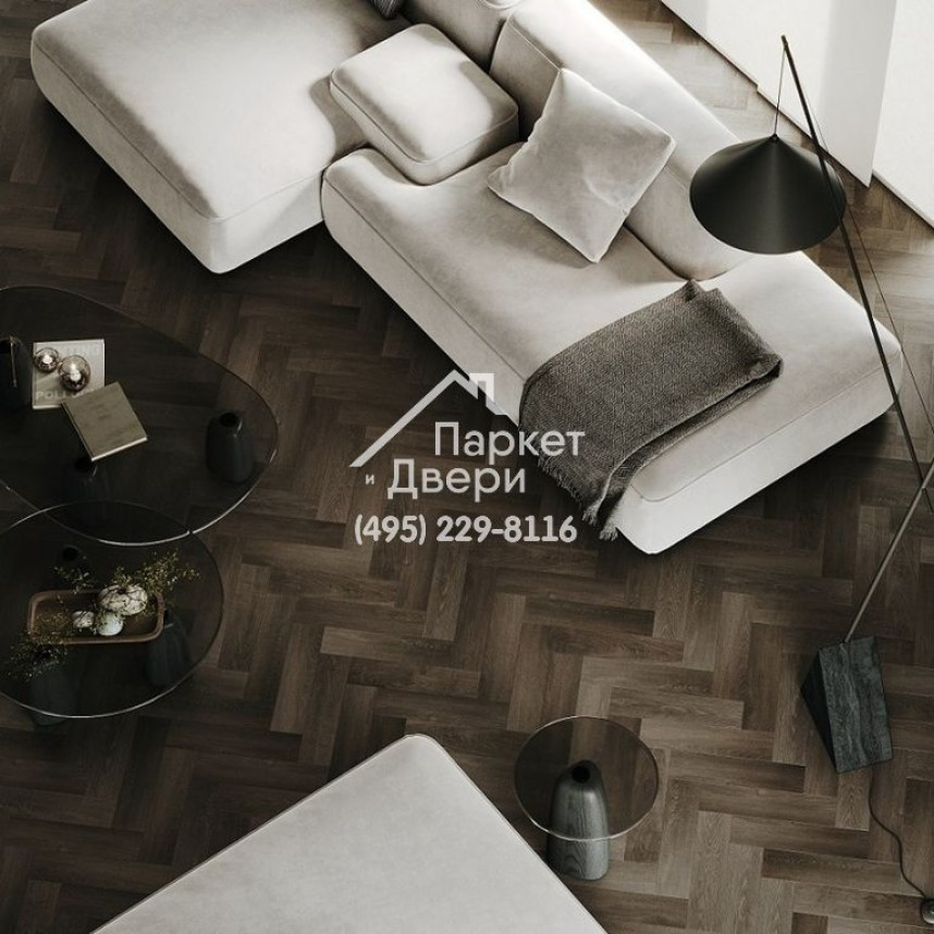 Кварцевый ламинат Fargo Herringbone Дуб Кальвадос 44-62W921, 400х100х4,5-3