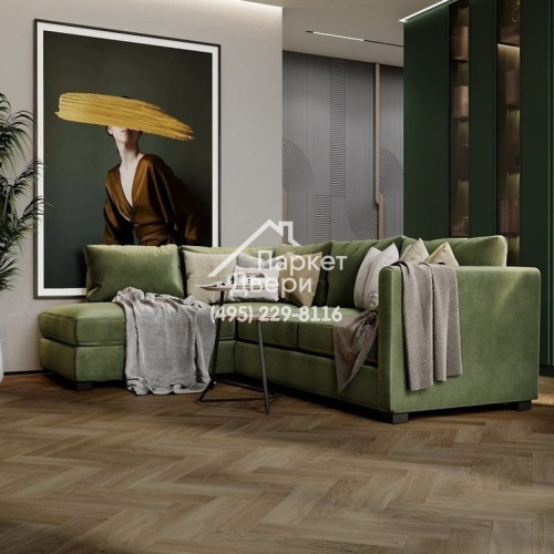 Кварцевый ламинат Fargo Herringbone Дуб Монако 44-63W948, 400х100х4,5