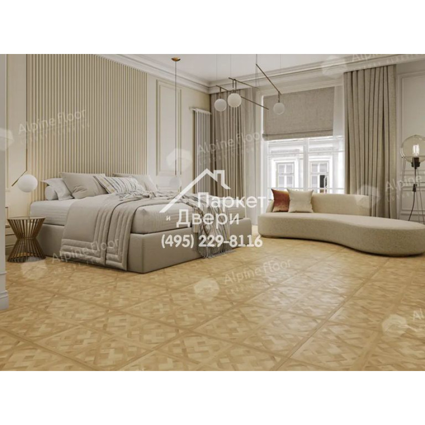 Виниловые полы Alpine Floor ламинат PARQUET SIROCCO Версаль ECO 25-1 595x595x6-1