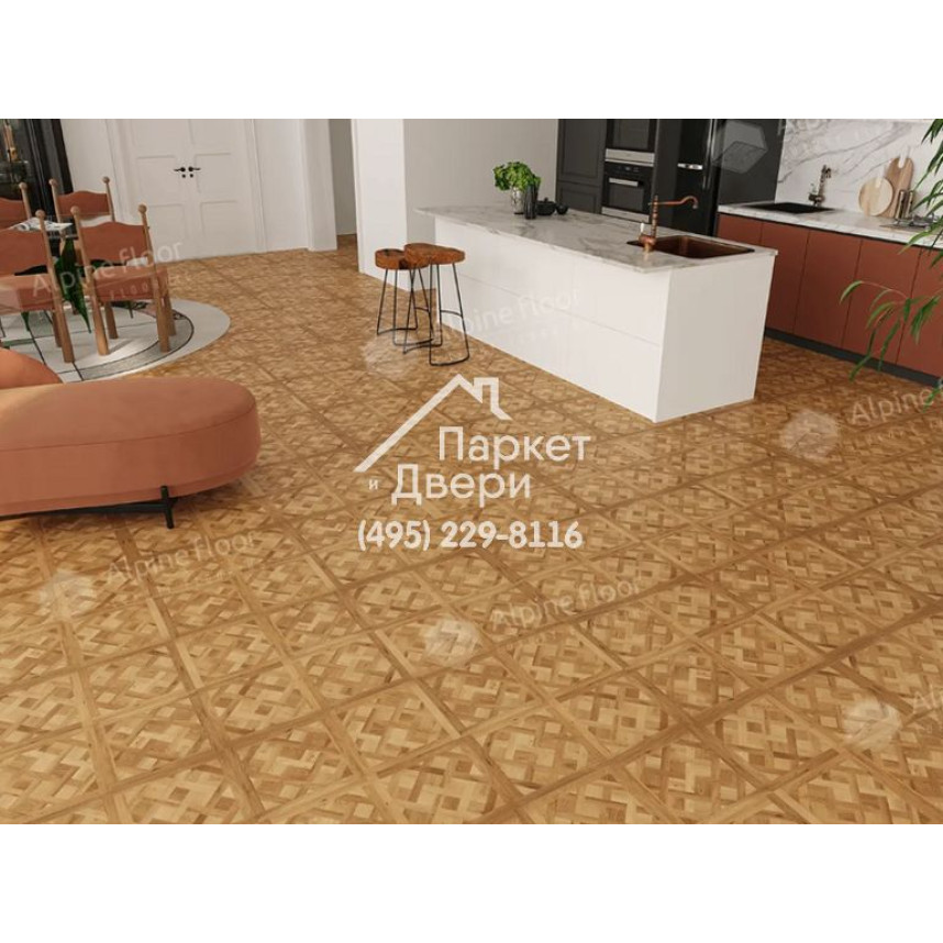 Виниловые полы Alpine Floor ламинат PARQUET SIROCCO Лувр ECO 25-2 595x595x6-1