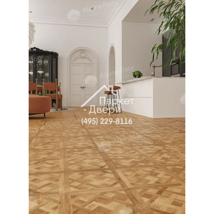 Виниловые полы Alpine Floor ламинат PARQUET SIROCCO Лувр ECO 25-2 595x595x6-2