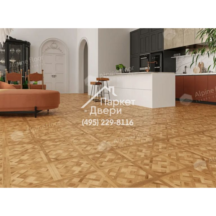 Виниловые полы Alpine Floor ламинат PARQUET SIROCCO Лувр ECO 25-2 595x595x6-3