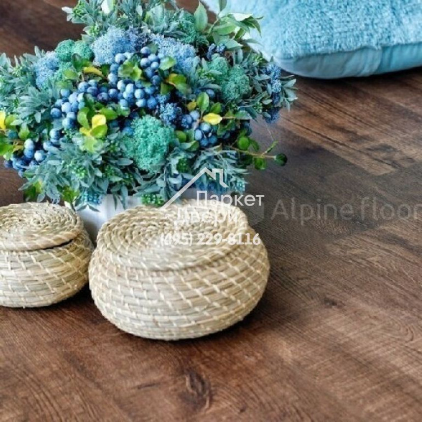 Виниловые полы Alpine Floor REAL WOOD Дуб Мокка Синхронное тиснение ECO 2-2 1220х183х6-1