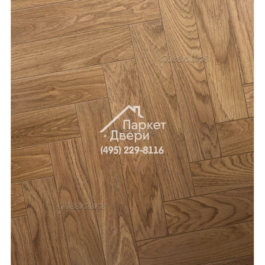 Паркет ёлка Greenline Техно / Smart Herringbone 618 дуб айриш 630x122x12-1