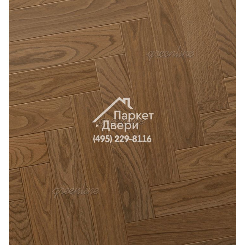 Паркет ёлка Greenline Техно / Smart Herringbone 622 дуб фотон 630x122x12-2