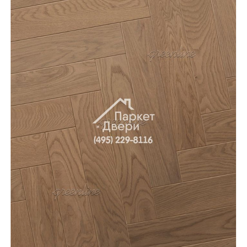 Паркет ёлка Greenline Техно / Smart Herringbone 624 дуб флоу 630x122x12-2