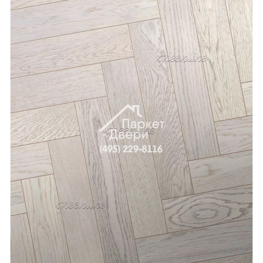 Паркет ёлка Greenline Техно / Smart Herringbone 615 дуб ванила 630x122x12