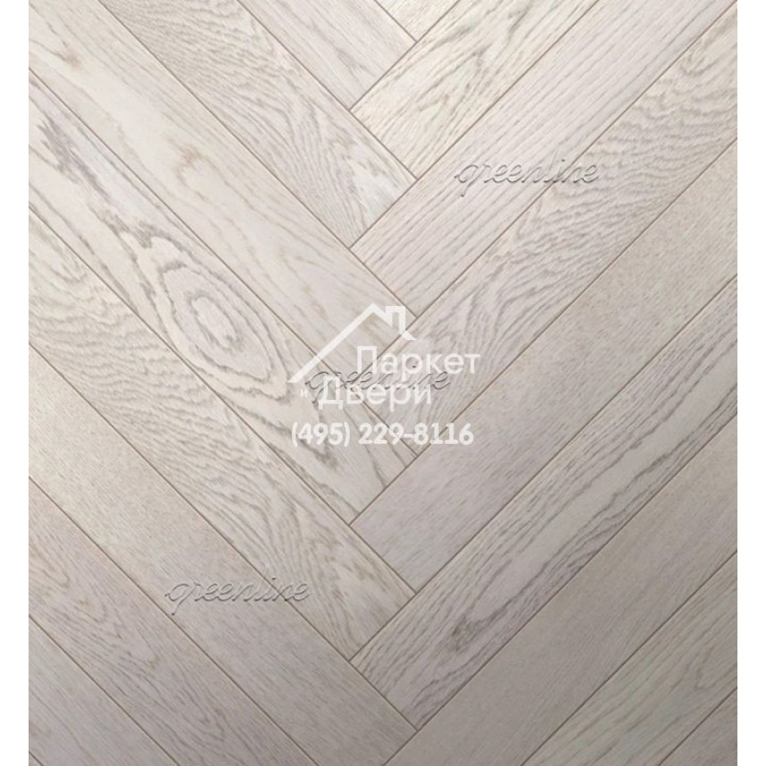 Паркет ёлка Greenline Техно / Smart Herringbone 615 дуб ванила 630x122x12-2